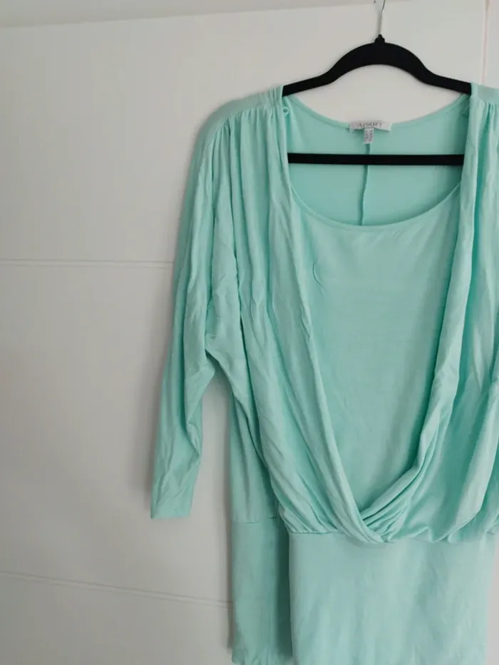 Blouse turquoise "Apart" - Taille 42 - photo numéro 2