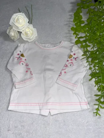 Très beau tee shirt à longue manche bébé fille