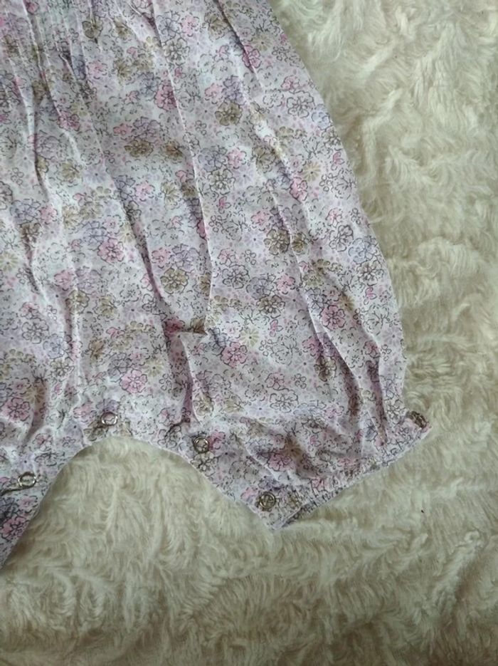 Barboteuse été combishort Fille 3 mois Fleurs Bout'chou - photo numéro 6