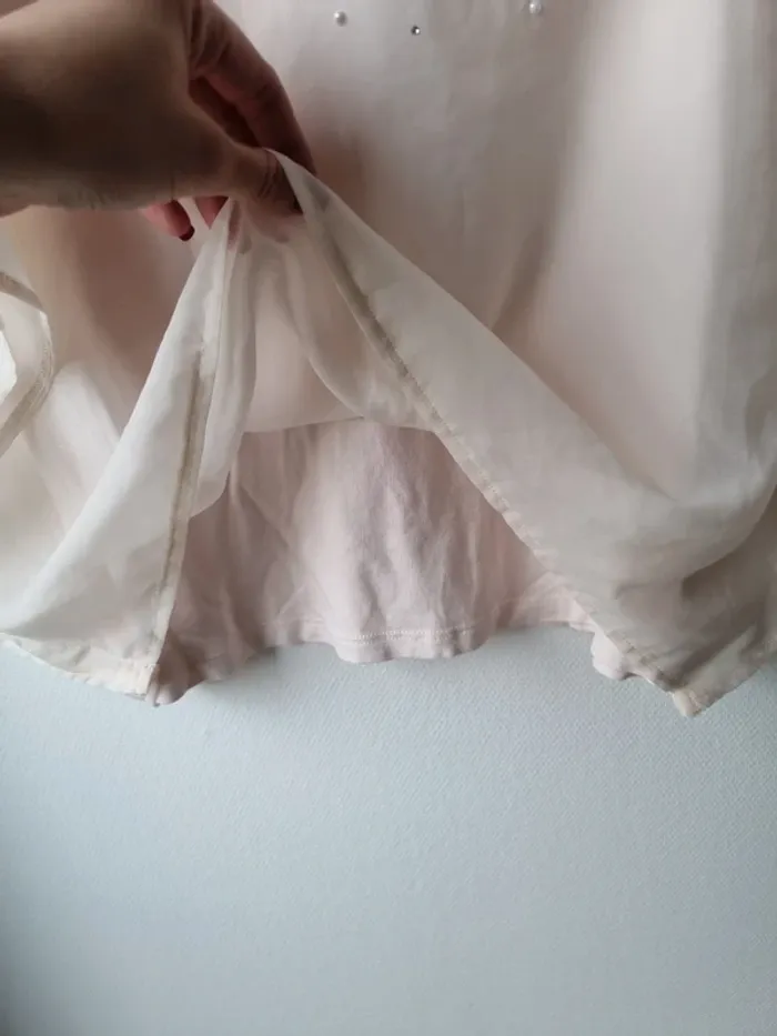 top epaules denudés rose poudré avec perles grain de malice - photo numéro 4