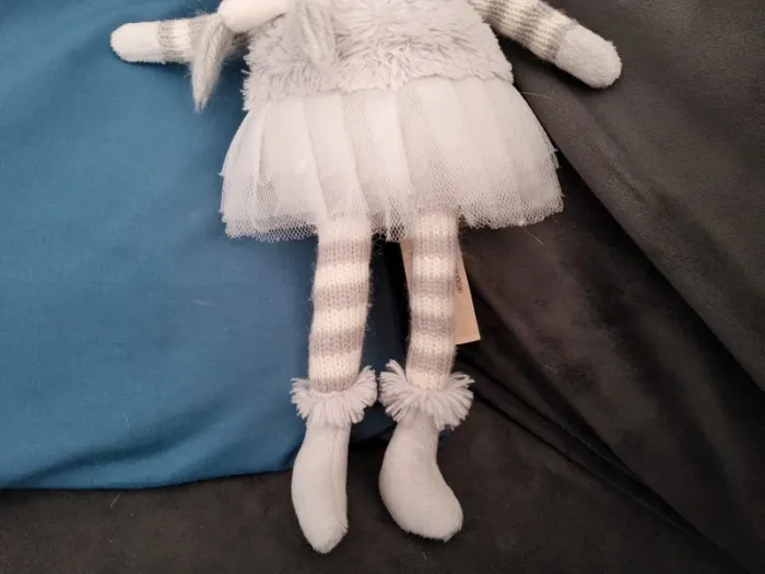 Doudou Peluche Louise Mansen Souris Blanc Gris Argent Tutu 28Cm Neuf - photo numéro 2
