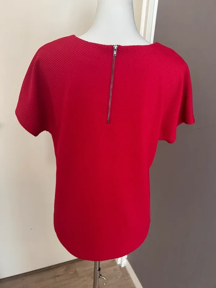 123 t-shirt, blouse, haut rouge vif taille 40 - photo numéro 4