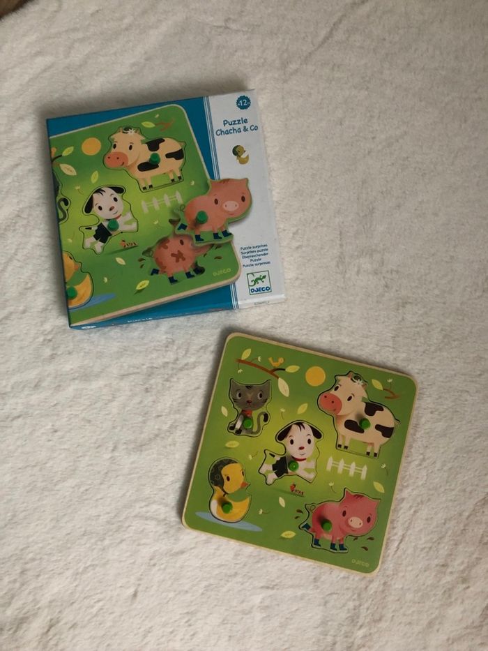 Puzzle bois « surprises » animaux ferme - Djeco