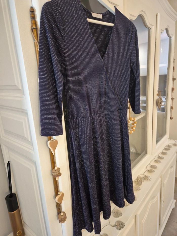 Magnifique robe cache cœur patineuse violette et argentées Cache Cache TS - photo numéro 5