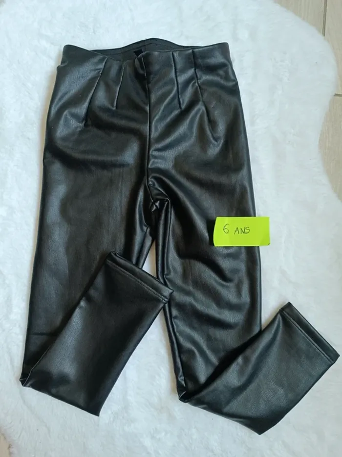 Pantalon simili cuir fille