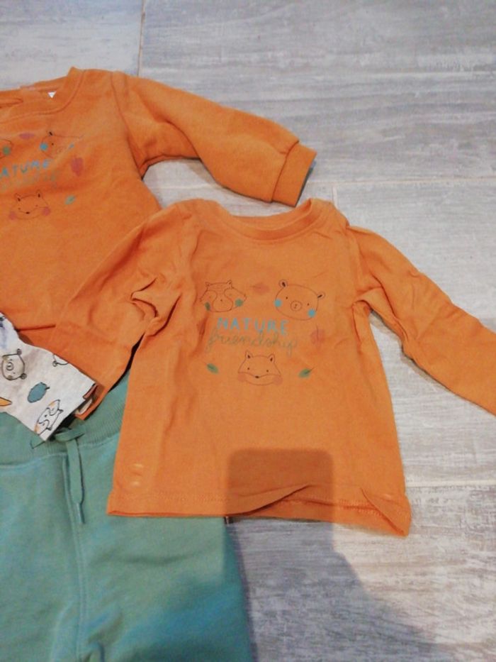 Ensemble pull + 2 hauts manches longues + pantalon 6 mois - photo numéro 3
