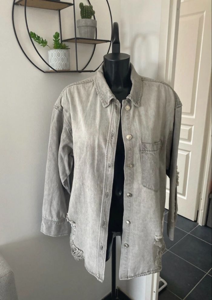 Veste en jean grise