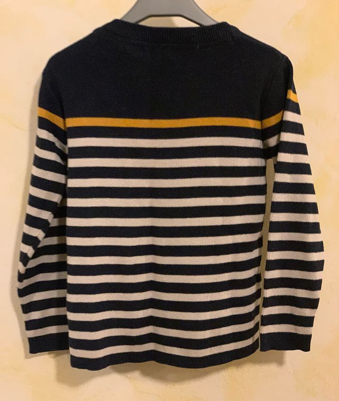Pull marin bleu garçon en maille Vertbaudet 6 ans - photo numéro 2