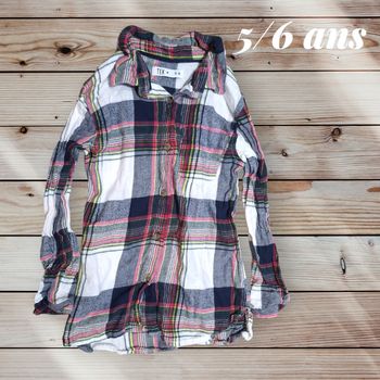 👚🌈 Chemise à carreaux colorée – Taille 5/6 ans 💕