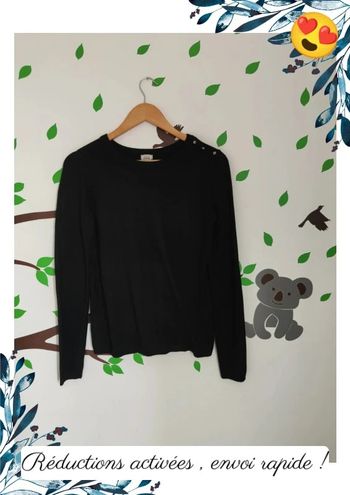 Pull noir femme