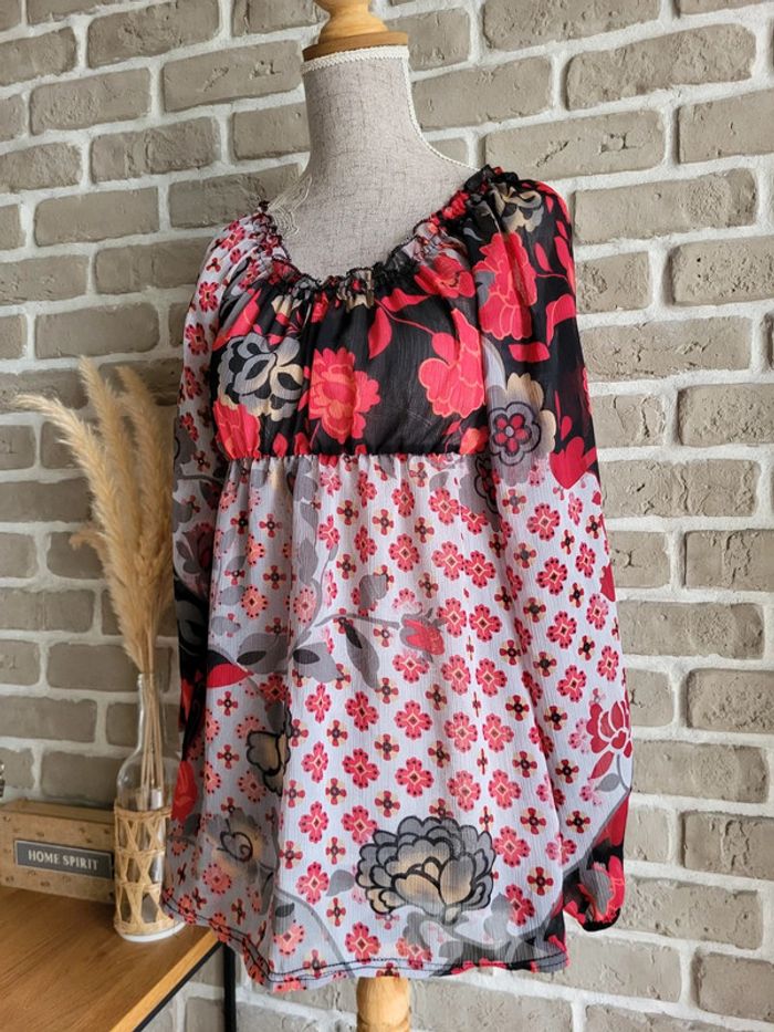 Jolie blouse patchwork fleuri Texto - bohème romantique - photo numéro 6