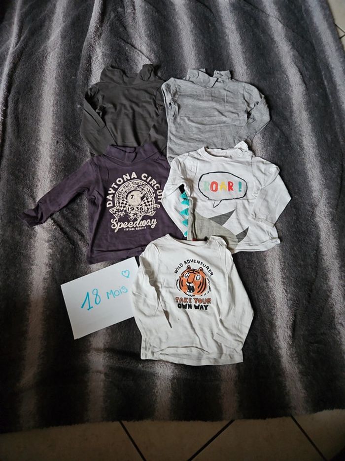Lot de 5 Tee-shirt manches longues 18 mois