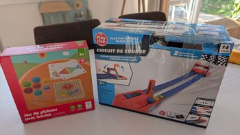 Lot de jeu : circuit et jeu en bois