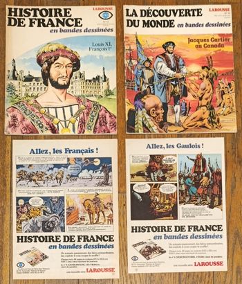 Lot 2 anciens livres bd histoire + publicités plastifiées vintage