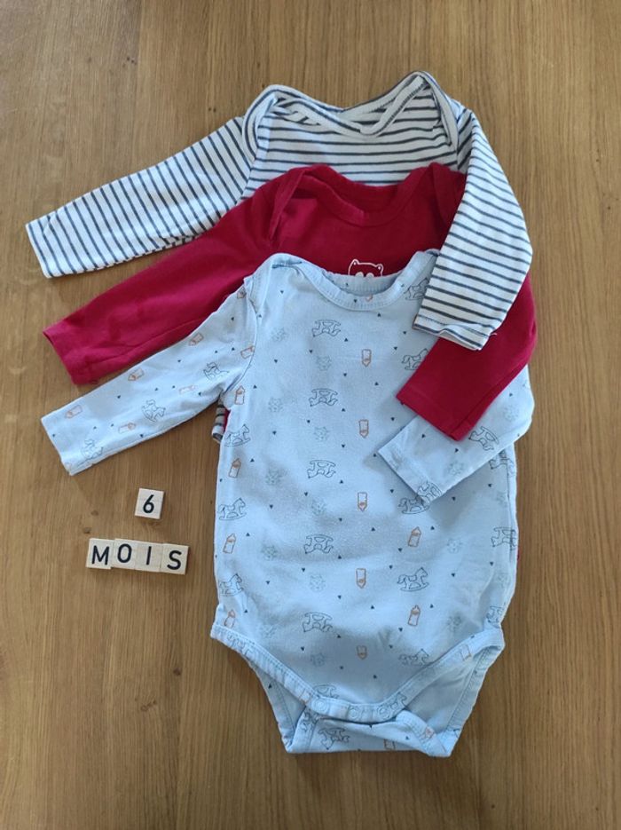 Lot de 3 bodies TAO 6 mois