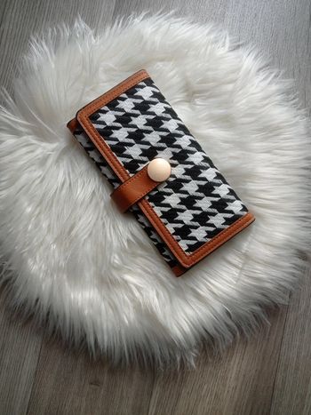 Porte-monnaie pieds-de-poule