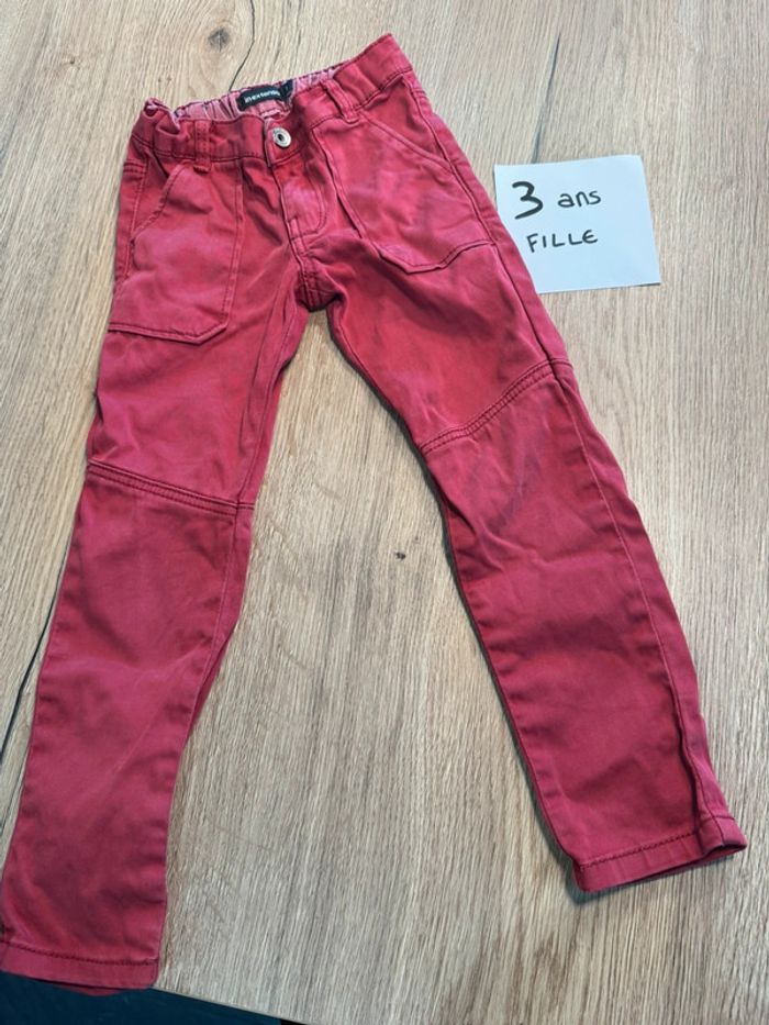 Pantalon jeans rouge fille