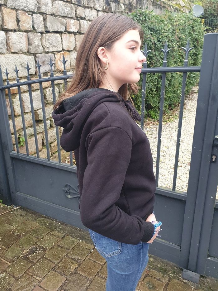 Sweat à capuche Famille Cool Taille 8 ans - photo numéro 4