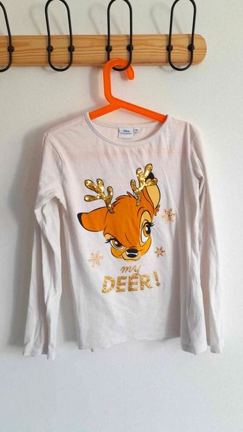 Tee-shirt Noël Bambi manches longues 10 ans