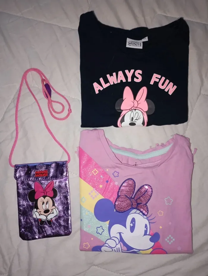Lot de t-shirt et sacoche Minnie - photo numéro 3