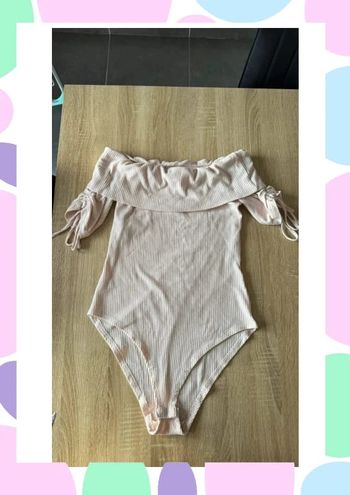 Body rose côtelé épaules dénudées Jennyfer - Taille M