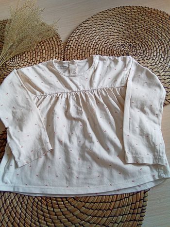 Tunique crème avec impressions coeurs Vert Baudet taille 36 mois