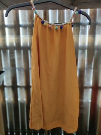 Robe pompons moutarde