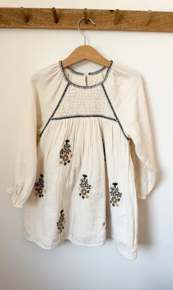 Robe brodée nid d’abeille Zara