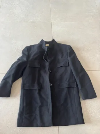 Manteau noir Rico Taylor vintage, il y a des tâches blanche, taille L femme