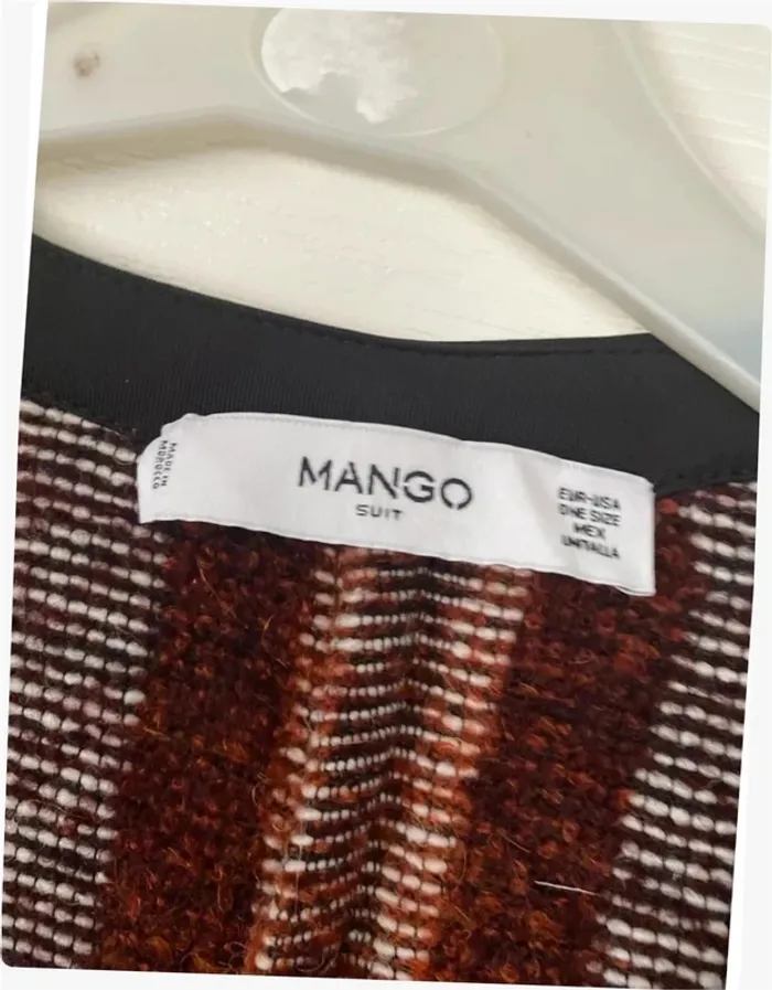 Cape laine graphique noire orange bordeaux Mango x Kate Moss - photo numéro 4