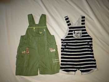 Lot de 2 salopettes short 6 mois garçon