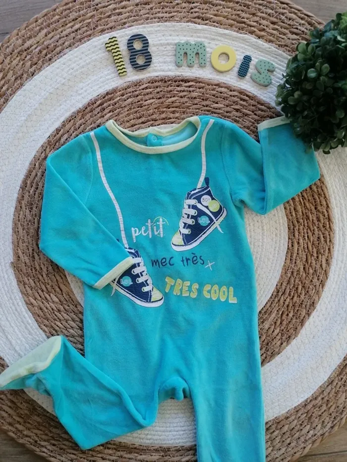 Pyjama une pièce bleu turquoise - Baby by Gémo - 18 mois