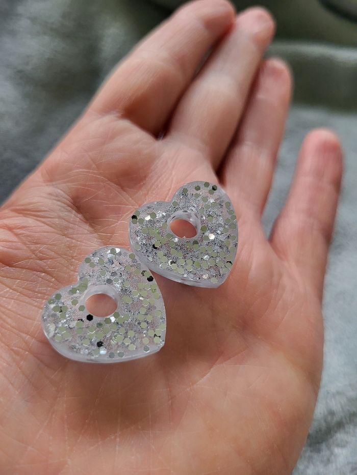 Pampilles cœurs pailletées - photo numéro 7