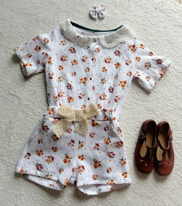 Ensemble créatrice blouse short et noeud 8 ans neuf