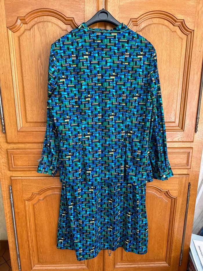Robe manches longues doublée dans les tons bleus - photo numéro 10