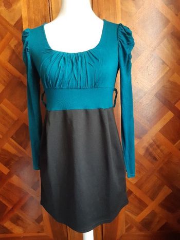 Robe bleu canard et noir