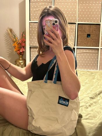 Sac beige avec anses bleues Kavu 🌸