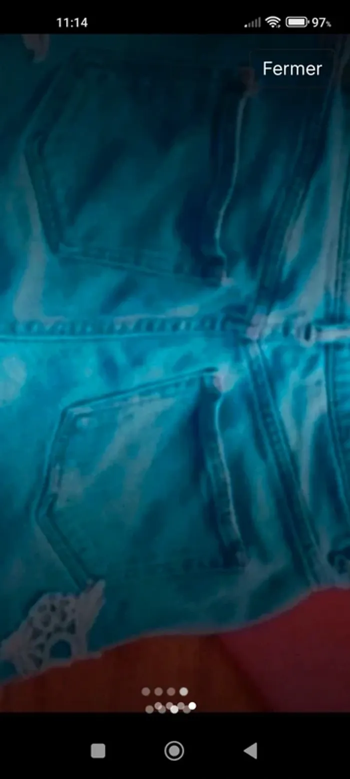 Short en jean avec dentelle - photo numéro 3