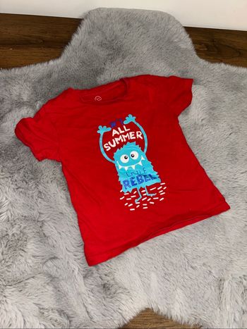 Tee-shirt rouge petit monstre - 2/3 ans