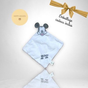 Doudou plat Mickey blanc voiture Disney DP151