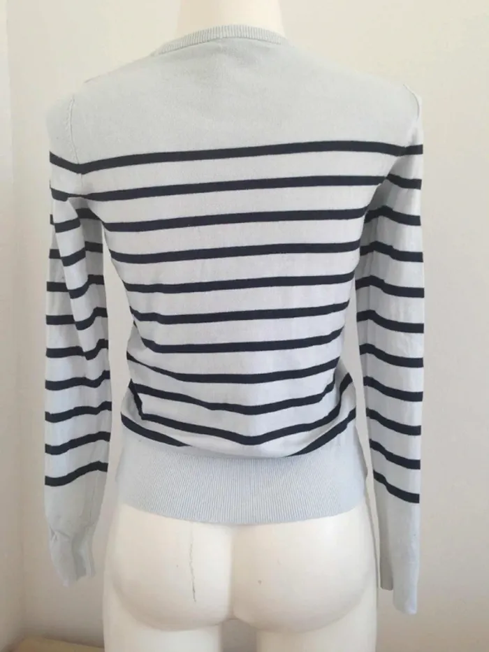 Pull fin col rond manches longues marinière/rayures S 36 Kiabi - photo numéro 5