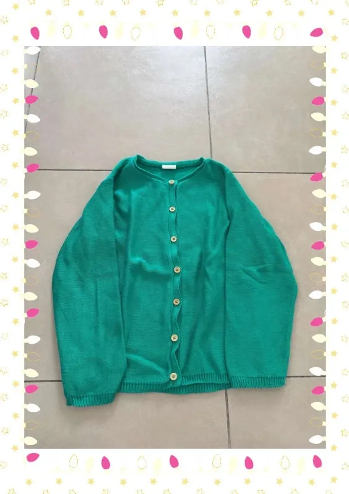 💚 Gilet vert fille Lililotte - Taille 10 ans 💚 - photo numéro 2