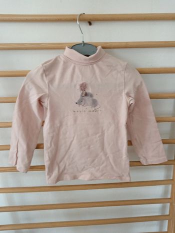 Pulls col roulé kiabi rose souris