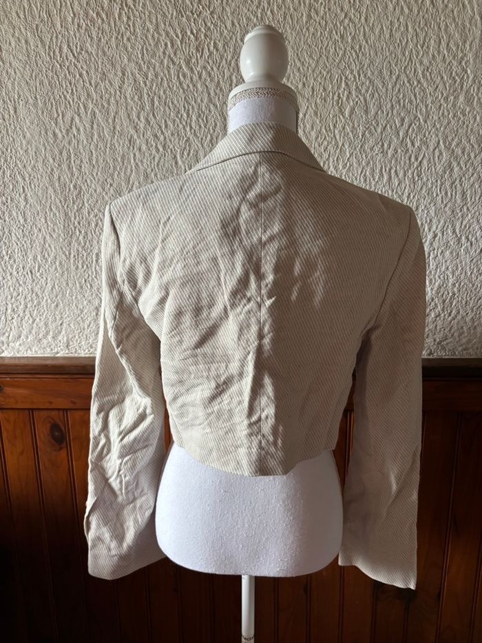 Blazer Cropped ZARA - Lin, Coton & Chanvre - Taille M / 38 - photo numéro 2