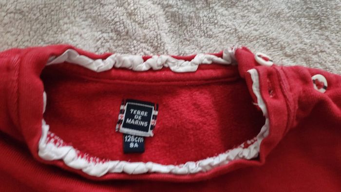 Pull terre de marins 8 ans rouge sequins cœur - photo numéro 7