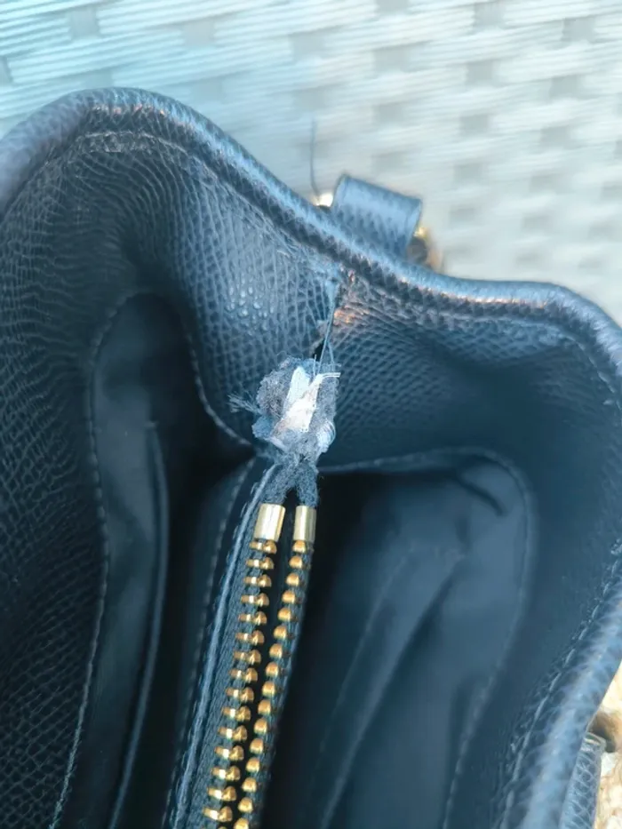 Sac à main cuir bleu et fleur en tissu Coach - photo numéro 9