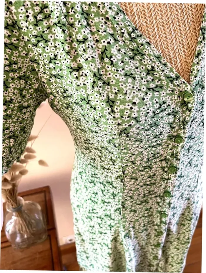 Robe Fleurie Verte - Monki - Taille XS