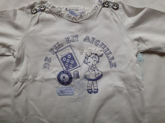 Sweet blanc motif petite fille bleue - photo numéro 2