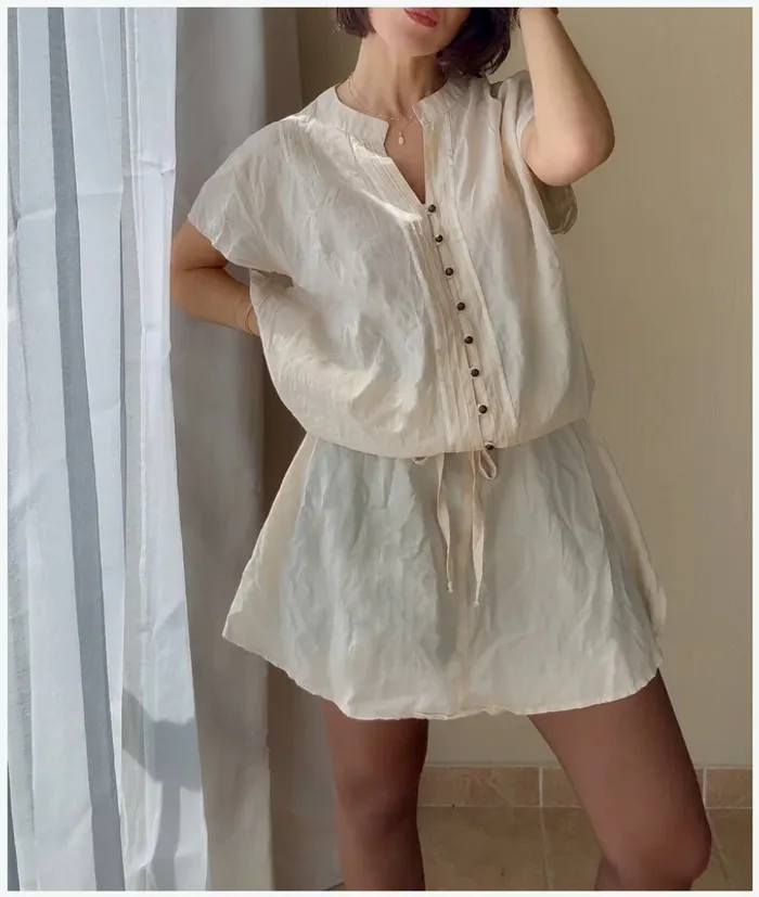 Tunique Blanche Porte beige crème 52 neuve - photo numéro 2