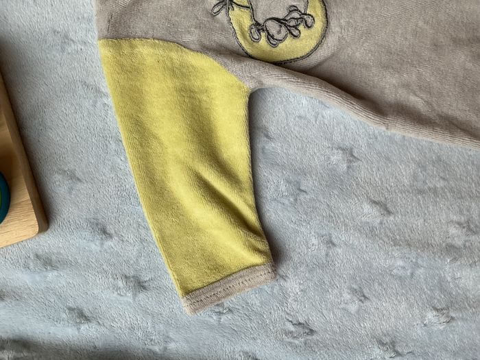 pyjama grenouillère en velours gris et vert ouverture devant 3 mois boite à malices - photo numéro 6